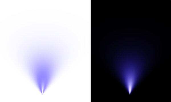 Blue Spotlight Beam Pointing Up, Light Ray Effect for Overlay
