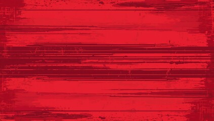 Obraz premium Digital illustration featuring horizontal lines and stripes on a red abstract backdrop.