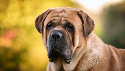 Obraz premium Portrait Of English Mastiff Outdoors