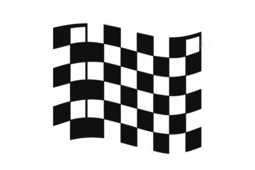 Checkered flag symbolizing racing finish line, win, competition, and victory with transparent background