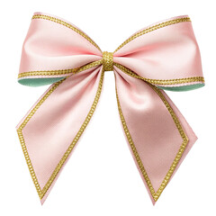 golden bow isolated on white