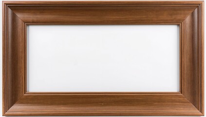 Traditional wooden frame featuring a white backdrop, front view, ideal for A4-sized pictures or documents.