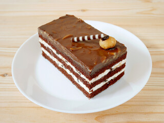 Chocolate cake with almonds