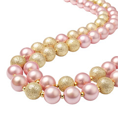 pearl necklace on white background