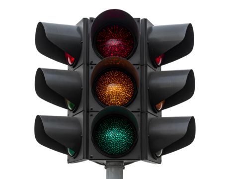 Top-View Traffic Light PNG Isolated on Transparent Background
