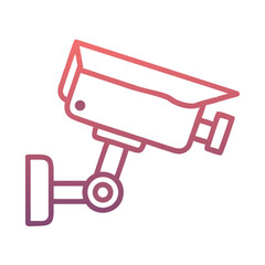 CCTV camera illustration, modern design, gradient colors, security concept, 
