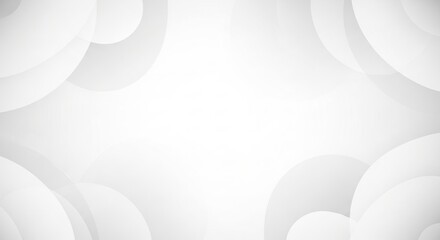 Elegant white background with overlapping circle shapes isolated on white background