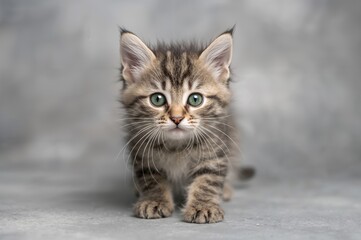 Fototapeta premium Gazing Silver Tabby Kitten