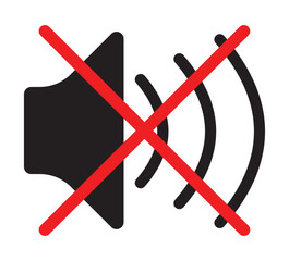 Mute and Sound Control Icon Set – Speaker Volume, Silent Mode, Audio Notification, and Sound Off Vector Symbols for Web and Mobile UI Design