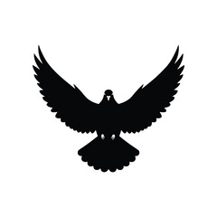 Obraz premium Dove Bird Wings Widespread Silhouette Vector Illustration