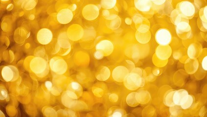 Fototapeta premium Abstract bokeh in golden yellow and white inspired by Buddha photos, featuring vintage texture and light design