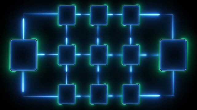 Workflow automation and business process mapping idea on the transparent background. Representing workflow automated, process planning, business flow, system optimization. 4k video animation. 