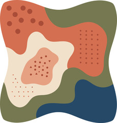 Fototapeta premium Abstract organic shapes and patterns in earth tones on a white backdrop.