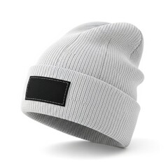 White beanie isolated on white background