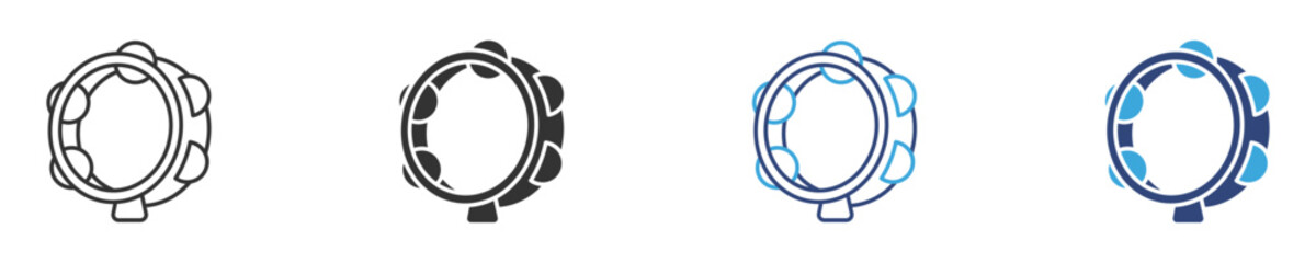 Tambourine icon set, vector illustration . 