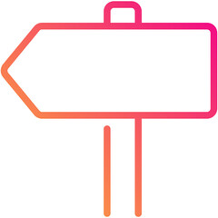 Obraz premium direction gradient line icon
