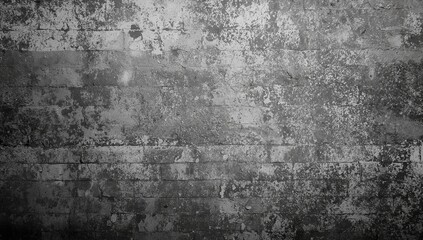 Obraz premium Monochrome backdrop featuring the texture of aged brickwork