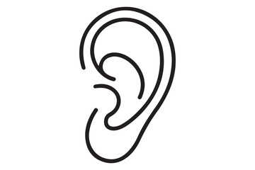 cartilage icon. Thin linear style design. one line Icon drawing with white background