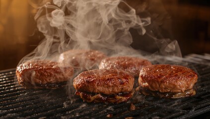 Grilling pork patties with smoky flavor and gentle fragrance