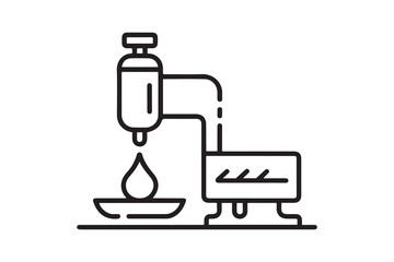filling machine icon. Thin linear style design. one line Icon drawing with white background