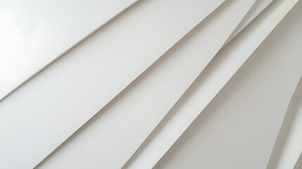 Obraz premium Abstract design with layers of white planes creating geometric patterns, shadows and depth. Modern minimalist aesthetics are conveyed in the design.
