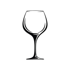 Elegant Wine Glass Goblet Silhouette Vector Illustration