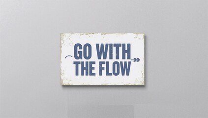 Corporate theme featuring individuals. A business card displaying the phrase - Embrace the current on a neutral backdrop