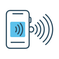 Contactless payment mobile icon, secure transaction, modern design, financial technology, 
