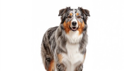 Fototapeta premium Dog breed standing against a plain white backdrop