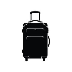 Wheeled Travel Luggage Suitcase Solid Glyph Vector Icon