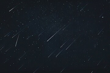 Meteor shower over rural area. Night sky photography for astronomy concepts