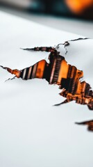 Torn paper revealing cityscape abstract background image