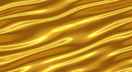 Golden silk fabric with soft folds and a luxurious, smooth texture