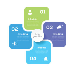 Modern timeline infographic with info chart. Business presentation template with 4 step or option. Suitable for Business Presentation , Report, Marketing.