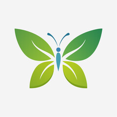 Elegant Butterfly Logo Design: A Blend of Nature, Greenery, and Creative Visuals