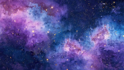 Fototapeta premium Abstract watercolor background filled with stars created by AI generative methods