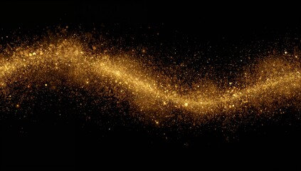 Fototapeta premium Glittering gold dust with sparkling wave pattern backdrop. Shimmering surface design.