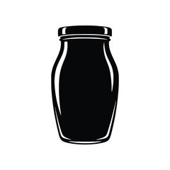 Smooth Glass Jar Container Silhouette Vector Illustration