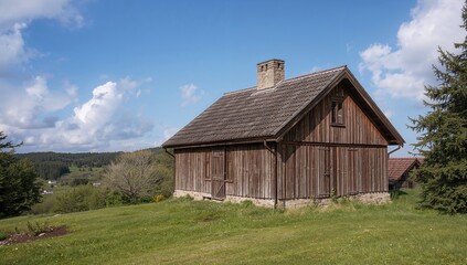 Obraz premium Ancient traditional residences in a small Scandinavian town
