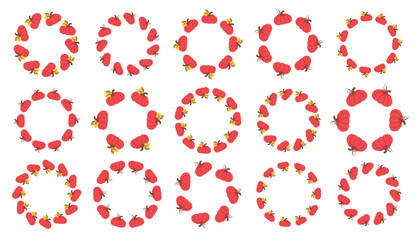 Round Pumpkin frames template. Set of Pumpkin wreath isolated on white background. Autumn design. Thanksgiving frame. Halloween border.  Vector flat illustration