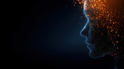 Artificial intelligence human interaction background for conference banners or thought leadership articles and ethics policy presentations, research institutes and startup pitch decks