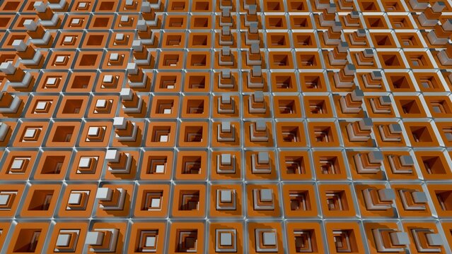 Abstract geometric pattern with pulsating squares animation