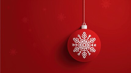 Elegant Red Christmas Ornament adorned with a Snowflake Design for the festive season