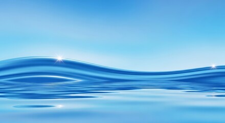 Serene and calming blue water surface with gentle waves and subtle reflections