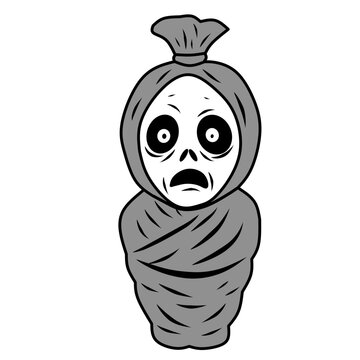 Exciting Halloween pocong vector
