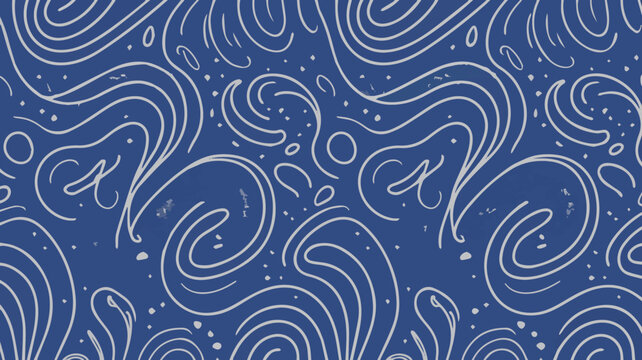 Vector art of abstract blue pattern with swirling white lines and dots for a dreamy look