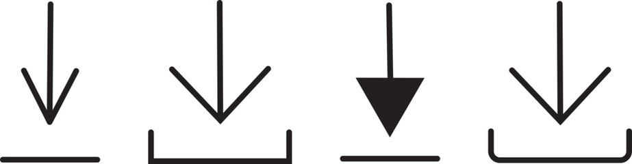 Download icon set.  vector illustration for digital interfaces 