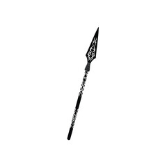 Tribal Ornate Spear Weapon Vector Illustration