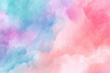 Fototapeta premium Soft watercolor artwork featuring gentle, blended hues of blue, pink, and purple, evoking a dreamy, abstract landscape with delicate brush textures and a light, airy feel