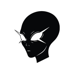 Abstract Alien Head Minimalist Vector Illustration